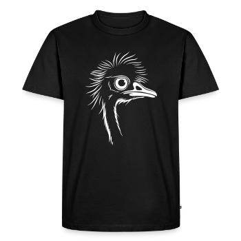 émeu - T-shirt Premium bio Homme - noir - Devant - Nico (187cm)