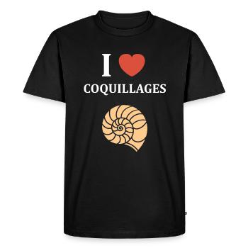 coquillage - T-shirt Premium bio Homme - noir - Devant - Nico (187cm)