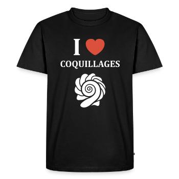 coquillage - T-shirt Premium bio Homme - noir - Devant - Nico (187cm)