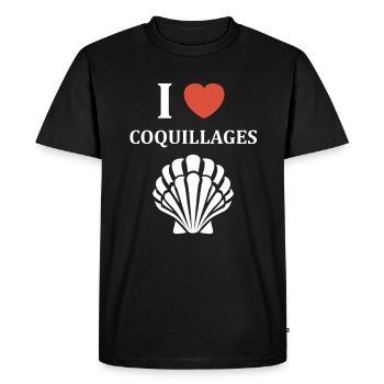 coquillage - T-shirt Premium bio Homme - noir - Devant - Nico (187cm)