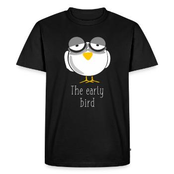 Lève-tôt - T-shirt Premium bio Homme - noir - Devant - Nico (187cm)