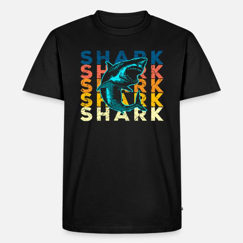 Hai Haifisch - Männer Premium Bio T-Shirt - Schwarz