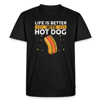 Hot Dog Love Hot Dog Potato Ketchup - Men's Premium Organic T-Shirt - black - Front - Nico (187cm)