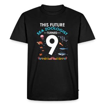 Future zooologist Birthday 9 Nine years - Men's Premium Organic T-Shirt - black - Front - Nico (187cm)