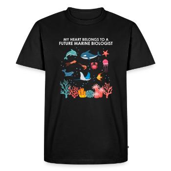 Le cœur appartient au biologiste marin Biologie marine mer - T-shirt Premium bio Homme - noir - Devant - Nico (187cm)