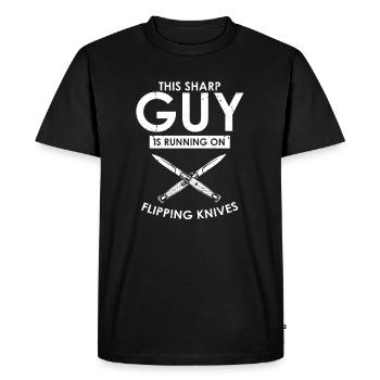 Knife Collector Designs Messerfan Knife Maker - Men's Premium Organic T-Shirt - black - Front - Nico (187cm)
