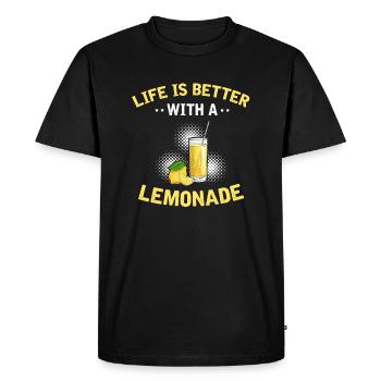 Lemon Design Lemonades Stand Boss Vente de citron - T-shirt Premium bio Homme - noir - Devant - Nico (187cm)