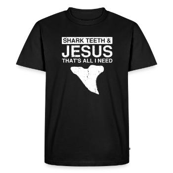 Un paléontologue conçoit un étudiant chasseur de fossiles - T-shirt Premium bio Homme - noir - Devant - Nico (187cm)