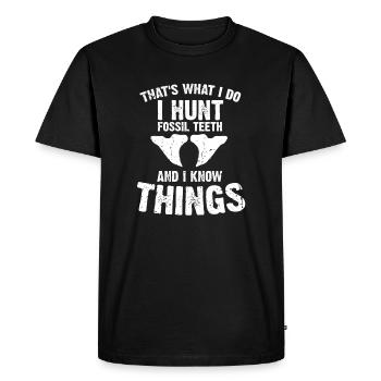 Un paléontologue conçoit un étudiant chasseur de fossiles - T-shirt Premium bio Homme - noir - Devant - Nico (187cm)