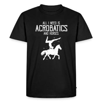 Conception acrobatique de voûte et cheval équestre - T-shirt Premium bio Homme - noir - Devant - Nico (187cm)