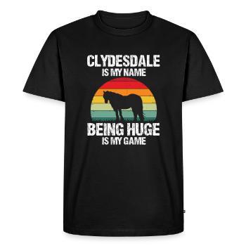 Cydesdale Rider and Draft Horse Designs - Men's Premium Organic T-Shirt - black - Front - Nico (187cm)