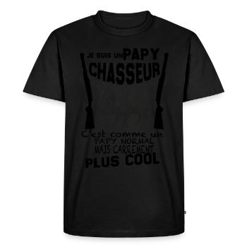 Papy Chasseur le Plus Cool De Tous - T-shirt Premium bio Homme - noir - Devant - Nico (187cm)