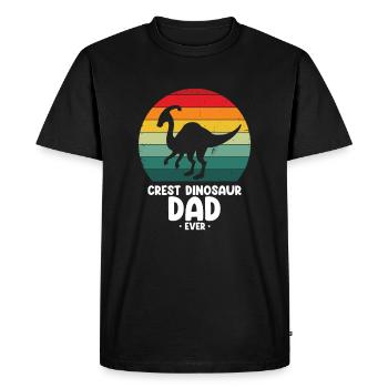 Crest Dinosaur Papa pour Parasaurolophus - T-shirt Premium bio Homme - noir - Devant - Nico (187cm)