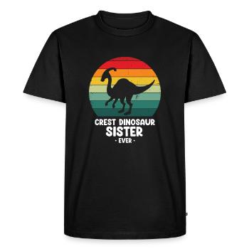 Crest Dinosaur Sister pour Parasaurolophus - T-shirt Premium bio Homme - noir - Devant - Nico (187cm)