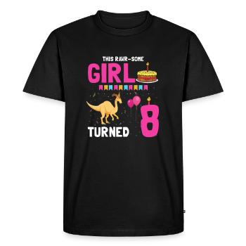 Parasaurolophus Kids Design Anniversaire - T-shirt Premium bio Homme - noir - Devant - Nico (187cm)