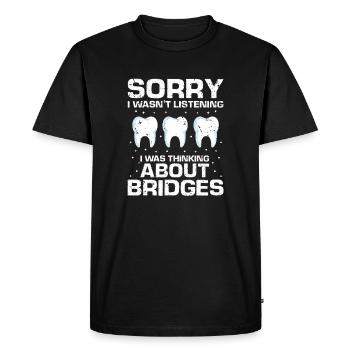 Technicien dentaire pour l’orthodontie et le laboratoire dentaire - T-shirt Premium bio Homme - noir - Devant - Nico (187cm)