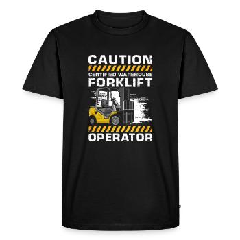 Forklift operator and forklift driver - Men's Premium Organic T-Shirt - black - Front - Nico (187cm)