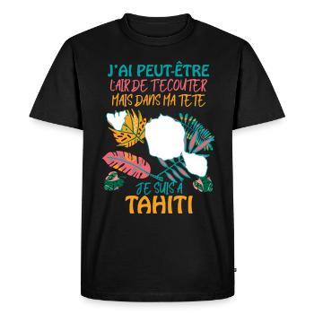 Tahiti Cadeau Citation Pour Homme Et Femme - T-shirt Premium bio Homme - noir - Devant - Nico (187cm)