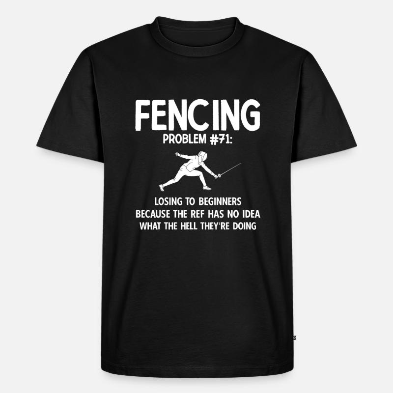 Fechten - Männer Premium Bio T-Shirt - Schwarz