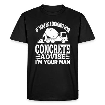 Conception de bétonneur pour ouvrier du bâtiment et chantier de construction - T-shirt Premium bio Homme - noir - Devant - Nico (187cm)