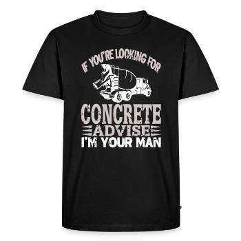 Conception de construction en béton pour les travailleurs de la construction et les chantiers de construction - T-shirt Premium bio Homme - noir - Devant - Nico (187cm)
