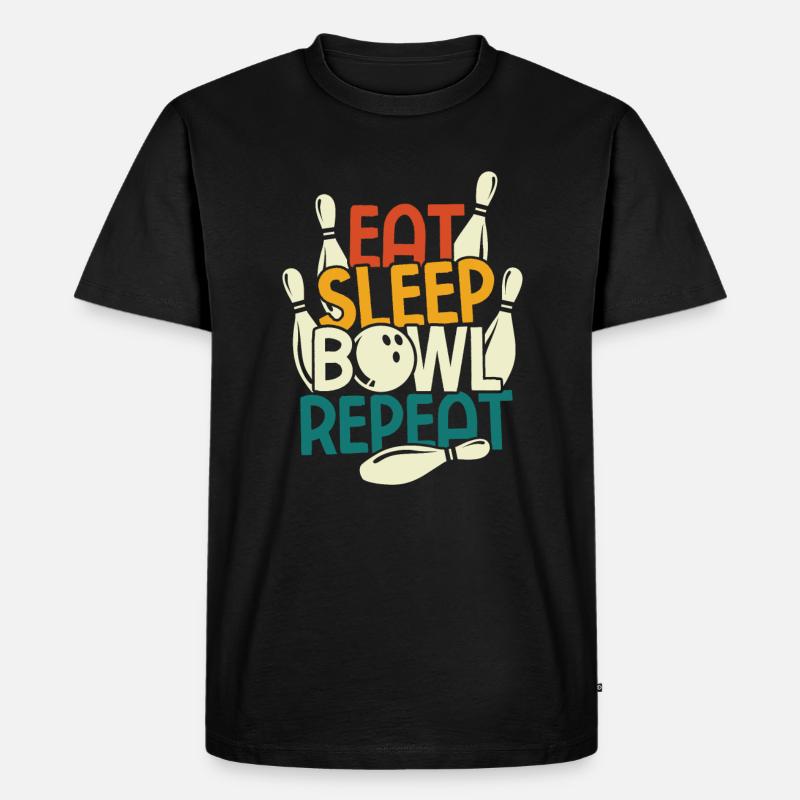 Bowling - Männer Premium Bio T-Shirt - Schwarz