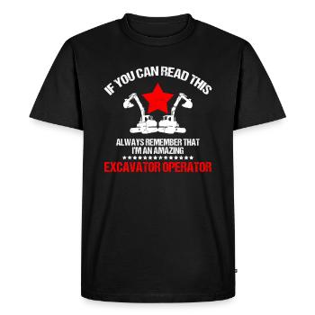 Pelle de sable pour opérateur Bach - T-shirt Premium bio Homme - noir - Devant - Nico (187cm)
