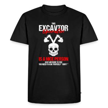 Pelles pour opérateurs de machinerie lourde - T-shirt Premium bio Homme - noir - Devant - Nico (187cm)