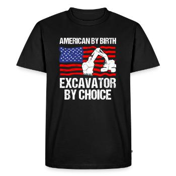 Construction de pelles arrière pour les opérateurs - T-shirt Premium bio Homme - noir - Devant - Nico (187cm)