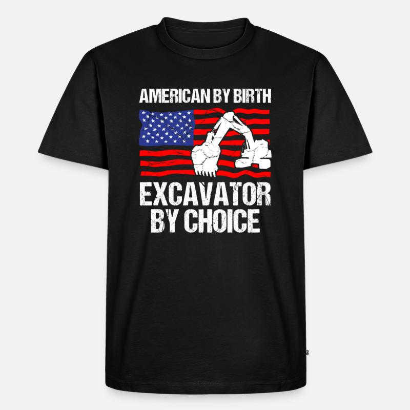 Back Bagger Constrution für Bediener - Männer Premium Bio T-Shirt - Schwarz