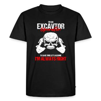 Excavator design for excavator operators - Men's Premium Organic T-Shirt - black - Front - Nico (187cm)