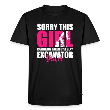 Conducteur de houe et opérateur de machinerie lourde - T-shirt Premium bio Homme - noir - Devant - Nico (187cm)