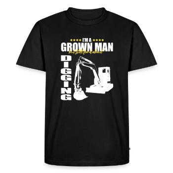 Excavator design for excavator operators - Men's Premium Organic T-Shirt - black - Front - Nico (187cm)