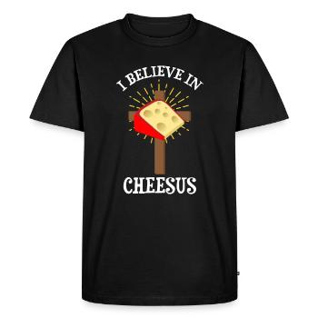 Devis fromagerie pour les amateurs de fromage Gouda et de Gouda - T-shirt Premium bio Homme - noir - Devant - Nico (187cm)