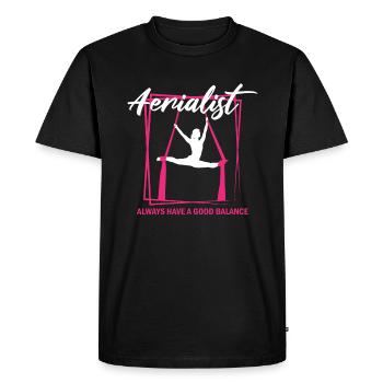 Cirque de soie aérien pour les artistes de soie aérienne - T-shirt Premium bio Homme - noir - Devant - Nico (187cm)