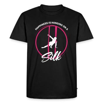 Soies aériennes pour le yoga aérien et la gymnastique aérienne - T-shirt Premium bio Homme - noir - Devant - Nico (187cm)