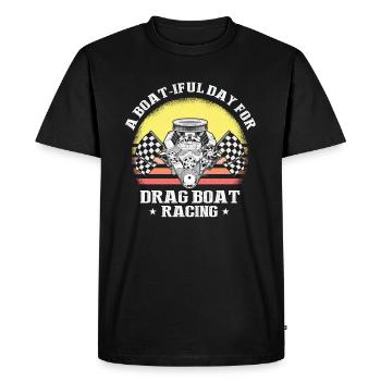 Conception de course de hors-bord pour les plaisanciers de course - T-shirt Premium bio Homme - noir - Devant - Nico (187cm)