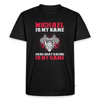 Conception de course de hors-bord pour les plaisanciers de course - T-shirt Premium bio Homme - noir - Devant - Nico (187cm)