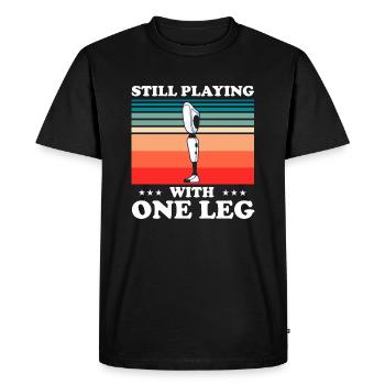 Artificial limb design for leg prosthesis - Men's Premium Organic T-Shirt - black - Front - Nico (187cm)