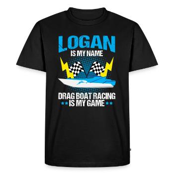 Conception de course de hors-bord pour les plaisanciers de course - T-shirt Premium bio Homme - noir - Devant - Nico (187cm)