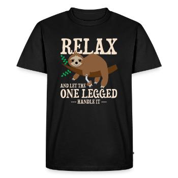 Bionic leg design for leg prostheses - Men's Premium Organic T-Shirt - black - Front - Nico (187cm)