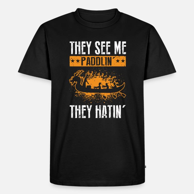 Drachenboot Crew und Drachenbootfahren - Männer Premium Bio T-Shirt - Schwarz