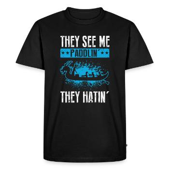 Dragon boating theme for dragon boat paddling - Men's Premium Organic T-Shirt - black - Front - Nico (187cm)