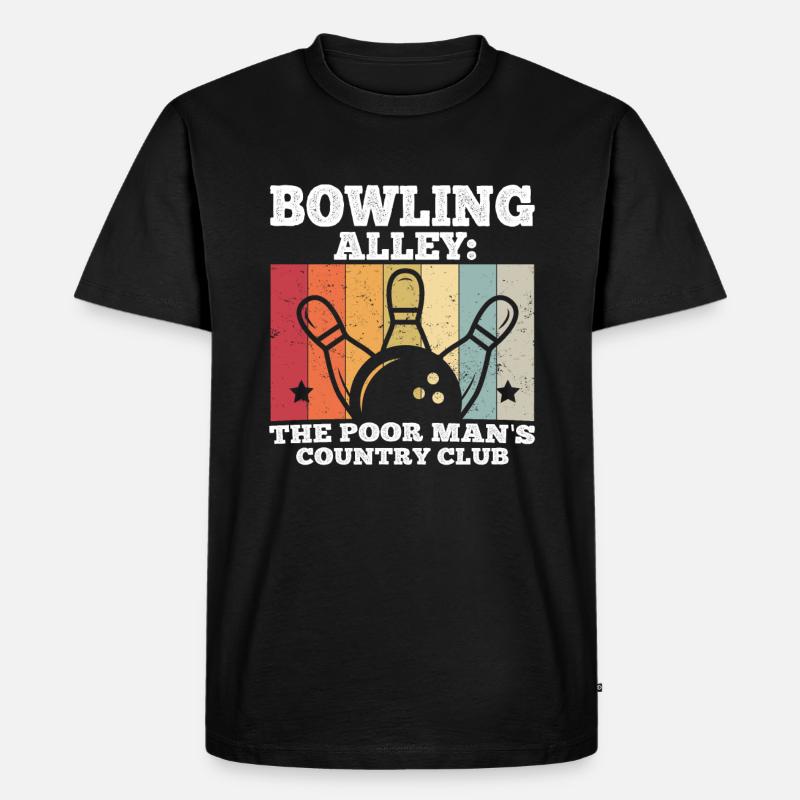 Bowling - Männer Premium Bio T-Shirt - Schwarz