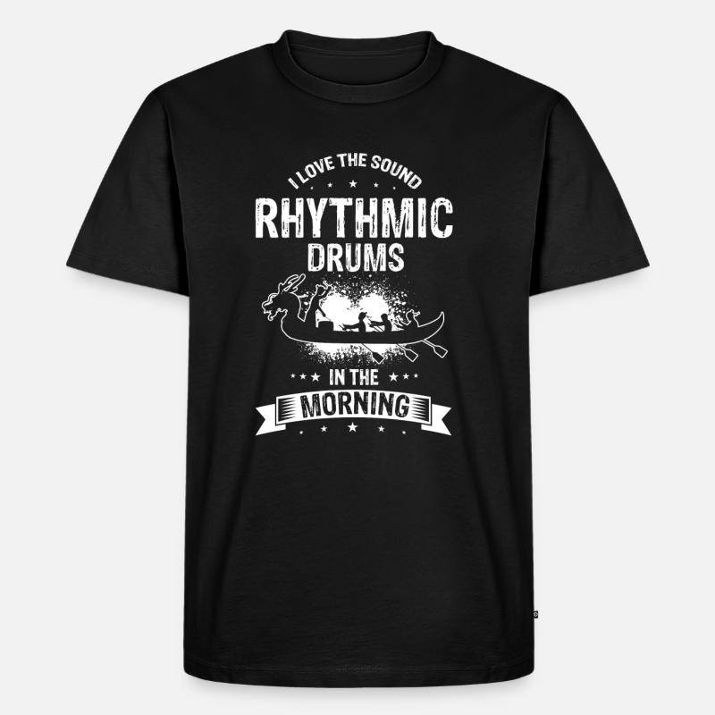 Drachenboot und Drachenboot Crew - Männer Premium Bio T-Shirt - Schwarz
