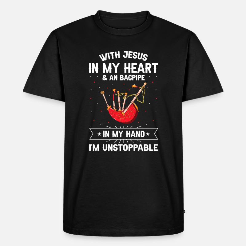 Dudelsacktraining und Dudelsackspiel - Männer Premium Bio T-Shirt - Schwarz