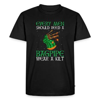 Bagpipe design for Scotland pride and bagpipes - Men's Premium Organic T-Shirt - black - Front - Nico (187cm)