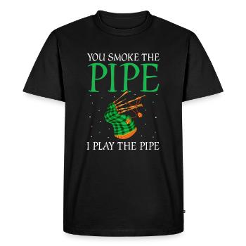 Bagpipe Design for Scotland Pride and Bagpipes - Men's Premium Organic T-Shirt - black - Front - Nico (187cm)