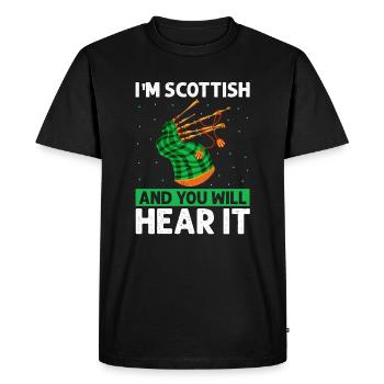 Bagpipe design for Scotland pride and bagpipes - Men's Premium Organic T-Shirt - black - Front - Nico (187cm)