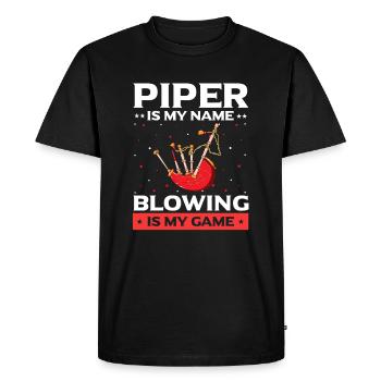 Bagpipe Design for Scotland Pride and Bagpipes - Men's Premium Organic T-Shirt - black - Front - Nico (187cm)